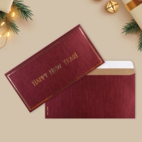 Конверт для денег, набор 10 штук, &laquo;С Новым годом&raquo;, тиснение, 22 х 11 см, Новый год