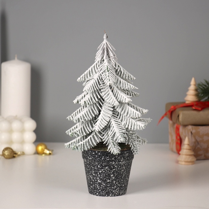Искусственная ёлка заснеженная настольная «Зимнее волшебство. Метель» в горшочке, 21 см, ветки литые отгибаются Искусственная ёлка заснеженная настольная «Зимнее волшебство. Метель» в горшочке, 21 см, ветки литые отгибаются