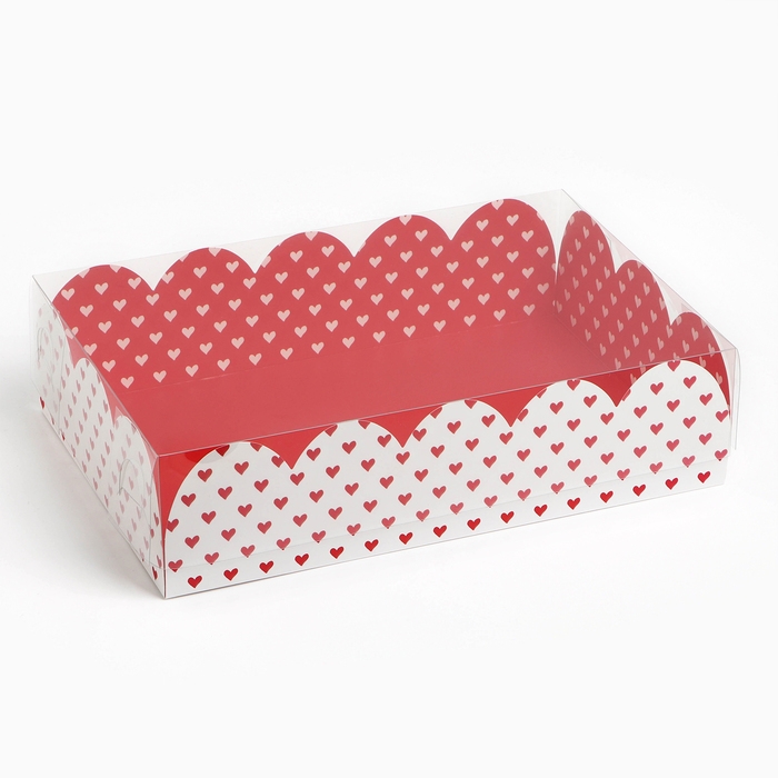 Коробка для кондитерских изделий с PVC крышкой &laquo;С любовью&raquo;, 20 х 30 х 8 см