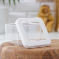 Контейнер для сыпучих продуктов «Степ», 500 мл, 10×10×7 см, цвет белый Контейнер для сыпучих продуктов «Степ», 500 мл, 10×10×7 см, цвет белый