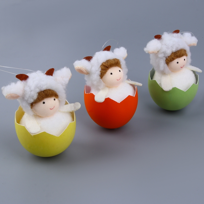 Мягкая игрушка «Кукла пасхальная» на подвесе, 8 см, цвет МИКС Мягкая игрушка «Кукла пасхальная» на подвесе, 8 см, цвет МИКС