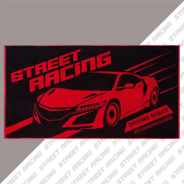 Полотенце махровое Этель Street racing, 70х130 см, 100% хлопок, 420гр/м2 Полотенце махровое Этель Street racing, 70х130 см, 100% хлопок, 420гр/м2