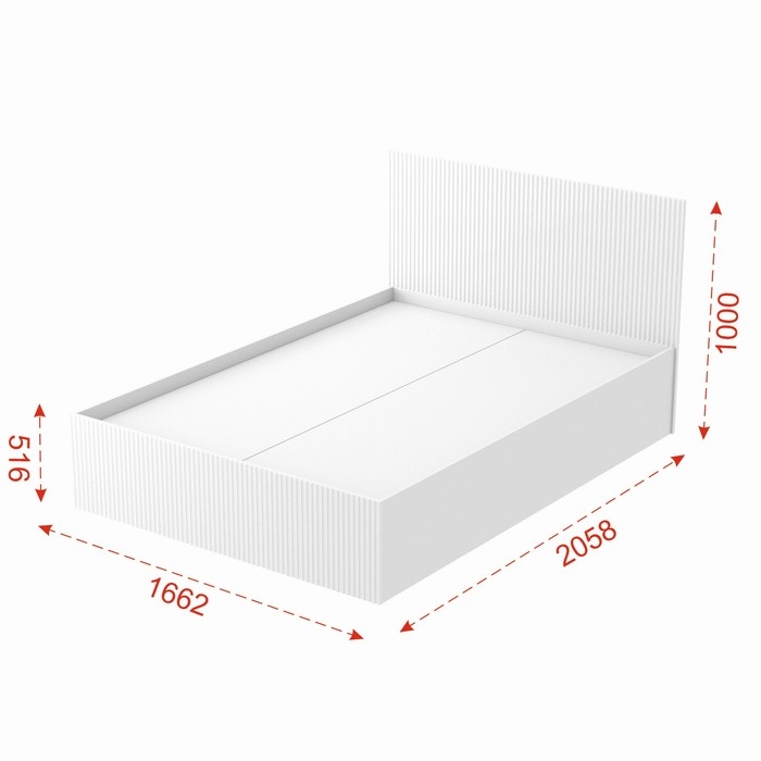 Кровать 1600 "Селин", 1662х2058х1000, Белый Глянец