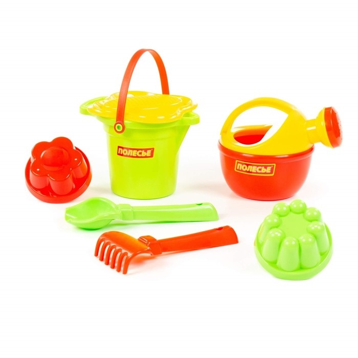 Песочный набор №155: ведро, ситечко-цветок, совок, грабельки, 2 формочки, лейка, цвета МИКС Песочный набор №155: ведро, ситечко-цветок, совок, грабельки, 2 формочки, лейка, цвета МИКС