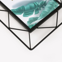 Фоторамка металл на 1 фото 13х18 см "Лофт. Треугольники" черный 20,5х1х25 см