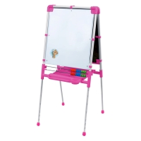 Мольберт детский двусторонний &laquo;Доска знаний&raquo;, регулируется по высоте, + учебные принадлежности, цвет розовый