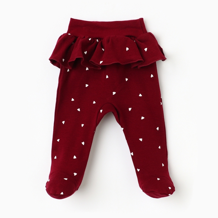 Ползунки детские Ползунки детские "Мишка", цвет бордовый, рост 62