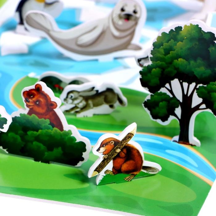 3D конструктор &laquo;Где живут животные&raquo;, 30 деталей