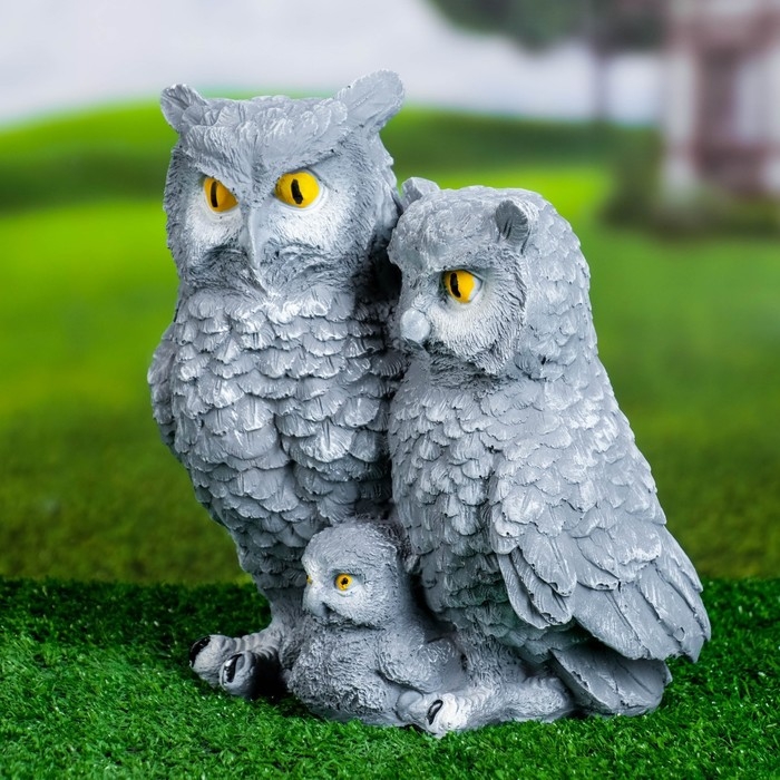 Садовая фигура "Сова - семья" 23х21х15см