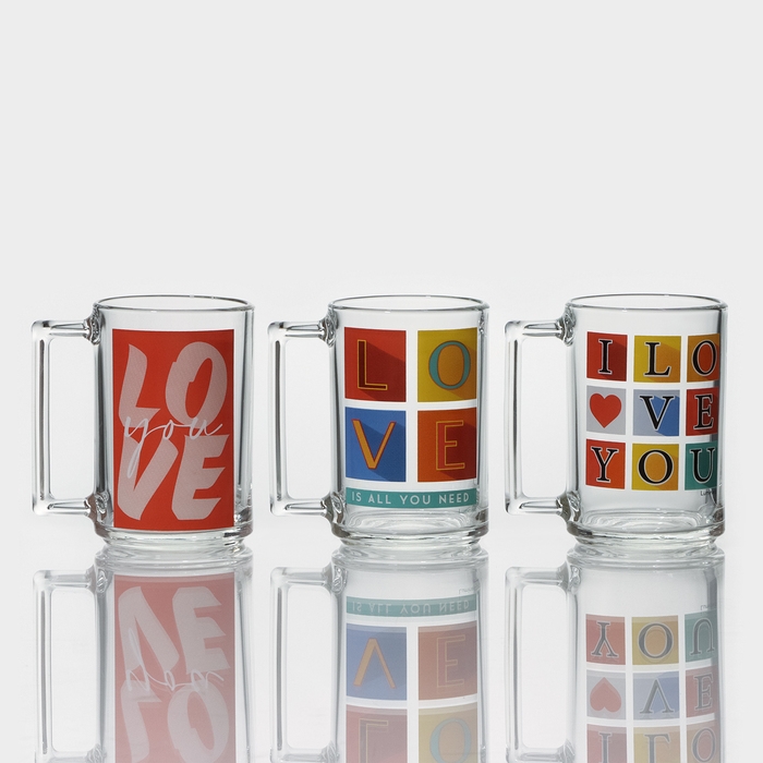 Кружка стеклянная &laquo;Фитнес&raquo;, 320 мл, рисунок МИКС