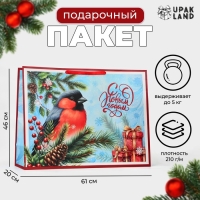 Новый год. Пакет ламинированный &laquo;Снегирь&raquo;, XXL 46 х 61 х 20 см.