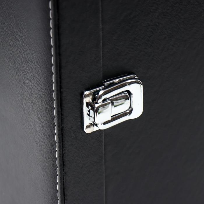 Шкатулка дерево, кожзам под бутылку "Гладкая кожа" 3 предмета 35х11х12 см