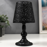 Подсвечник металл на 1 свечу "Абажур с цветами" чёрный 23х11х11 см Подсвечник металл на 1 свечу "Абажур с цветами" чёрный 23х11х11 см