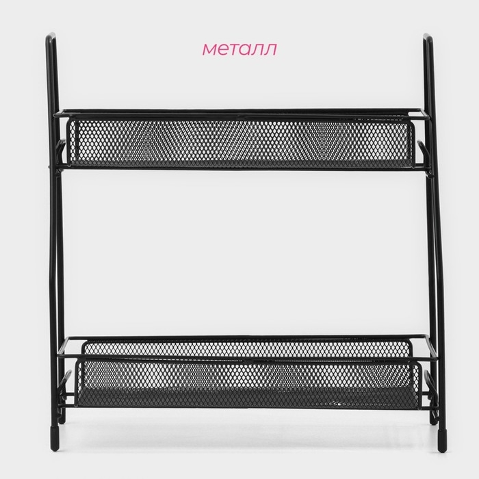 Этажерка 2х-ярусная Доляна, 31&times;17&times;32,5 см, цвет чёрный