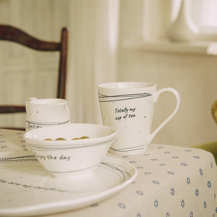 Набор кружек фарфоровых SL Home &laquo;Милый дом&raquo;, 350 мл, цвет белый