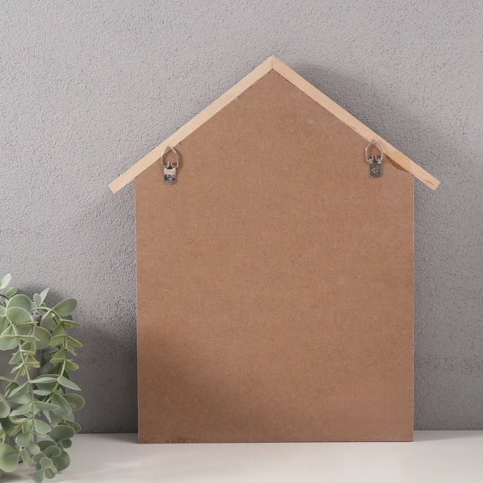 Крючки декоративные дерево "Домики и деревья" розовый 28х33,5 см