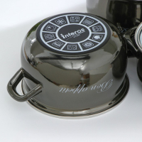 Набор кастрюль &laquo;Металлик&raquo;, 3 предмета: 2,1 л, 3,1 л, 4 л, индукция, цвет чёрный