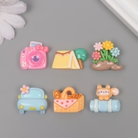 Декор для творчества пластик "Путешествие" ассорти набор 6 шт 2,1х2,5х1 см Декор для творчества пластик "Путешествие" ассорти набор 6 шт 2,1х2,5х1 см