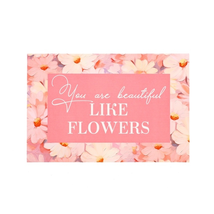 Пакет ламинированный двухсторонний &laquo;Цветы&raquo;, с тишью и открыткой, L, 40 &times; 31 &times; 11,5