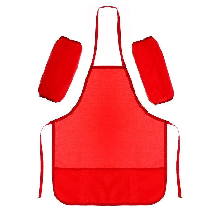 Фартук для труда + нарукавники, 550 х 440/250 х 160 мм, размер M (рост 122-158), Calligrata красный Фартук для труда + нарукавники, 550 х 440/250 х 160 мм, размер M (рост 122-158), Calligrata красный