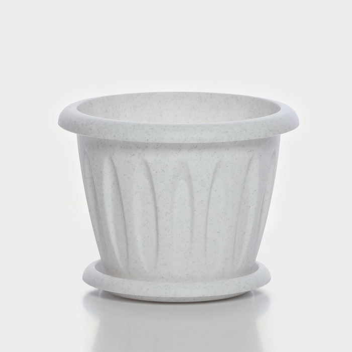 Горшок с поддоном «Фелиция», 1,8 л, цвет мраморный Горшок с поддоном «Фелиция», 1,8 л, цвет мраморный