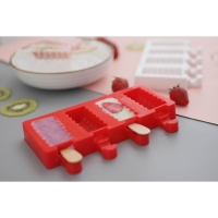 Форма для мороженого Доляна &laquo;Моника&raquo;, силикон, 19,5&times;11 см, 4 ячейки (6,7&times;3,2 см), цвет МИКС