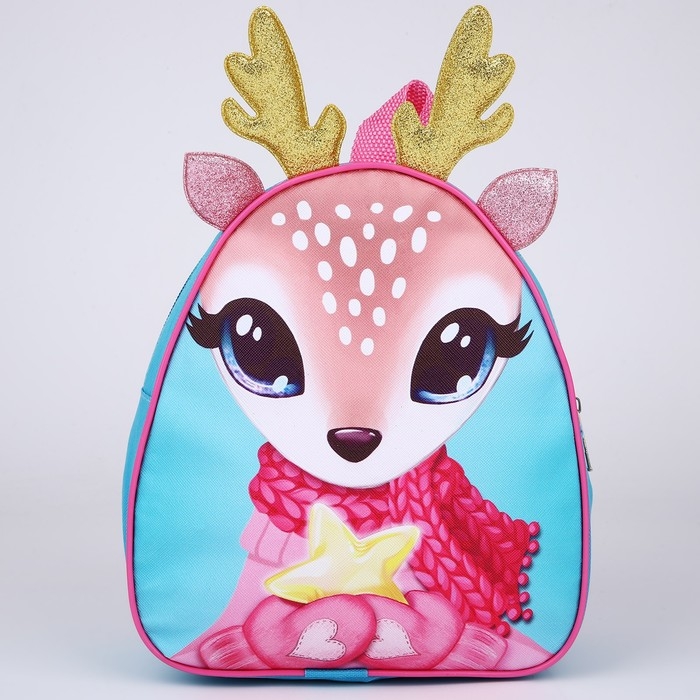 Новогодний детский рюкзак для девочки «Оленёнок с звездой», 23х20,5 см Новогодний детский рюкзак для девочки «Оленёнок с звездой», 23х20,5 см
