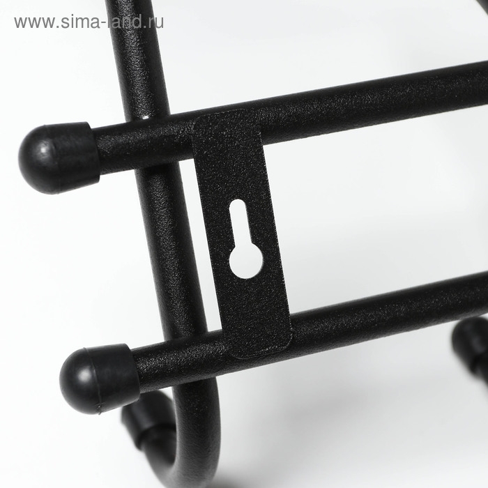 Вешалка настенная с полкой &laquo;Комфорт&raquo;, 5 крючков, 41&times;20&times;10 см, цвет чёрный