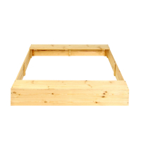 Песочница детская деревянная, без крышки, 150 &times; 140 &times; 20 см, с сиденьями, без покраски, сосна, Greengo