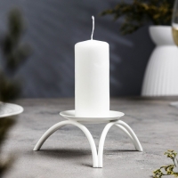 Подсвечник металл на 1 свечу "Олимп", 4х11 см, белый Подсвечник металл на 1 свечу "Олимп", 4х11 см, белый