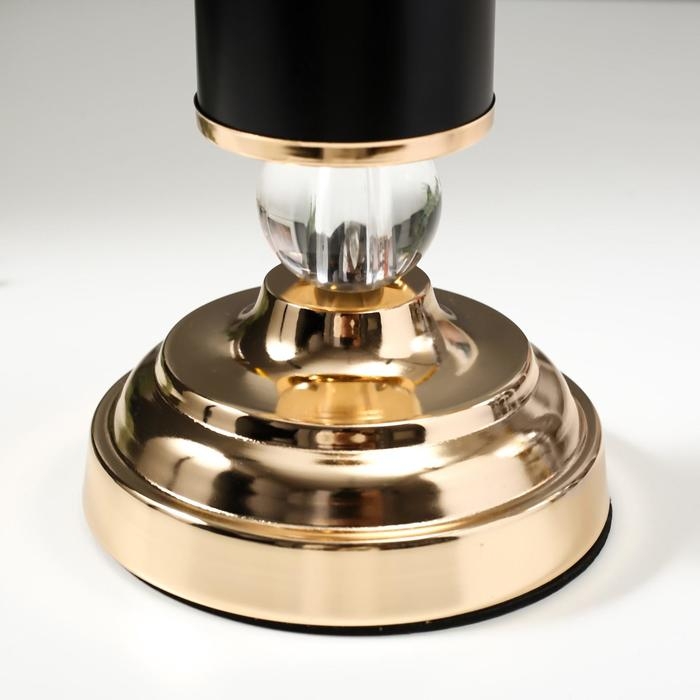 Подсвечник металл на 1 свечу Подсвечник металл на 1 свечу "Колонна с кристаллами" чёрный с золотом 30х12х12 см