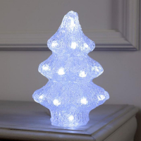 Светодиодная фигура &laquo;Ёлочка&raquo; 7 &times; 21 &times; 7 см, акрил, 20 LED, батарейки ААх2 (не в комплекте), свечение белое
