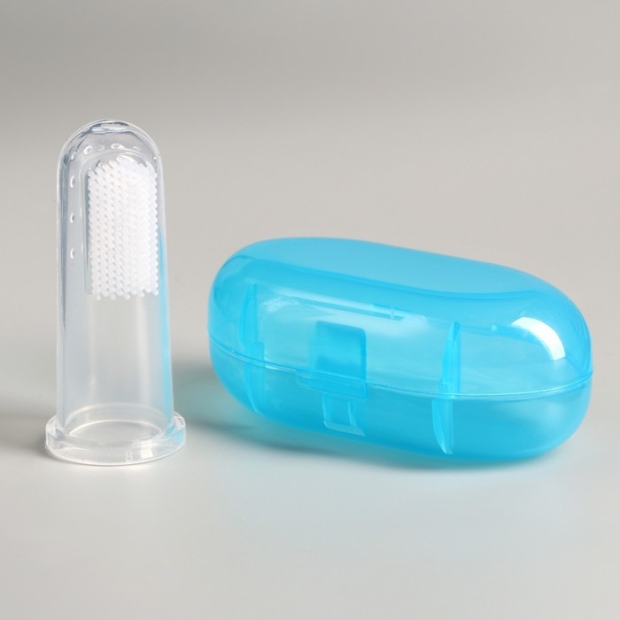 Щётка для чистки зубов животных, 5,5 х 2,5 см, голубой контейнер 7 х 4 см Щётка для чистки зубов животных, 5,5 х 2,5 см, голубой контейнер 7 х 4 см