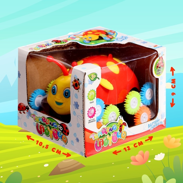 Машина-перевертыш «Божья коровка», работает от батареек, цвета МИКС Машина-перевертыш «Божья коровка», работает от батареек, цвета МИКС