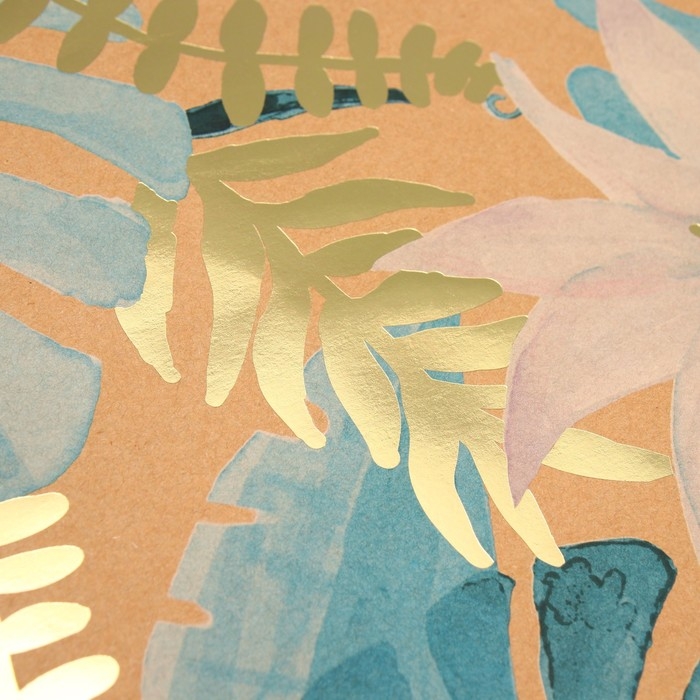 Пакет подарочный крафтовый, упаковка, Flowers for you, 39 х 30 х 14 см