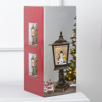 Светодиодная фигура &laquo;Дед Мороз в лесу&raquo; 13 &times; 30 &times; 13 см, пластик, батарейки ААх3 (не в комплекте), свечение тёплое белое