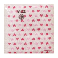 Салфетки бумажные однослойные "Сердца"розовые 24х24 см, набор 20 шт. Салфетки бумажные однослойные "Сердца"розовые 24х24 см, набор 20 шт.