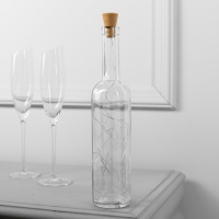 Гирлянда &laquo;Нить&raquo; 2 м роса с пробкой, IP44, серебристая нить, 20 LED, свечение фиолетовое, фиксинг, солнечная батарея