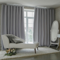 Штора портьерная &laquo;Этель&raquo; 270&times;300 см, блэкаут, цвет металл, пл. 210 г/м&sup2;, 100% п/э