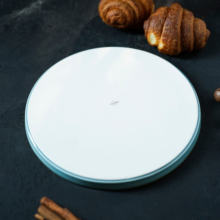 Тарелка фарфоровая с бортиком Magistro &laquo;Церера&raquo;, d=25,5 см, цвет голубой