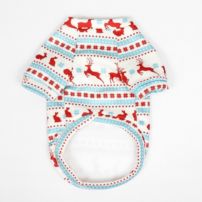 Толстовка Толстовка "Олени", размер S (ДС 25, ОШ 25, ОГ 35 см), белая