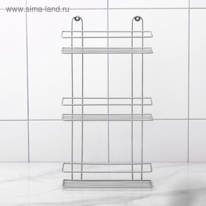 Полка прямоугольная 3-х ярусная, 26,5×10,5×50 см, цвет хром Полка прямоугольная 3-х ярусная, 26,5×10,5×50 см, цвет хром