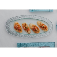 Блюдо стеклянное сервировочное Magistro &laquo;Сияние&raquo;, 16&times;32&times;1,5 см, цвет серебряный