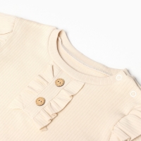 Комплект для девочки (лонгслив/брюки), цвет бежевый, рост 86 см