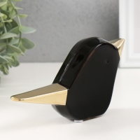 Сувенир керамика "Птица" чёрный с золотом 15,5х3,3х9 см