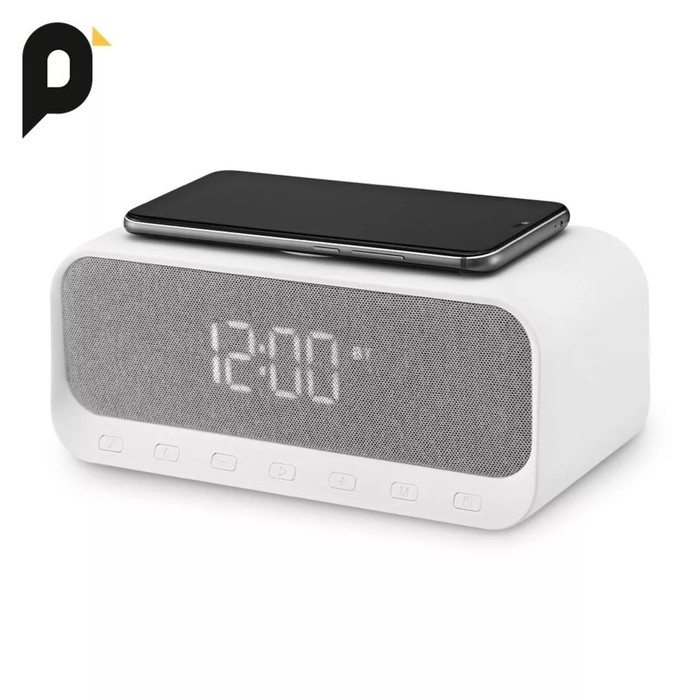 Часы-будильник Kitfort КТ-3702, электронные, беспроводная зарядка, колонка, от АКБ, белые Часы-будильник Kitfort КТ-3702, электронные, беспроводная зарядка, колонка, от АКБ, белые