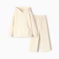 Костюм детский с начёсом (толстовка, брюки) KAFTAN р.34 (122-128), молочный