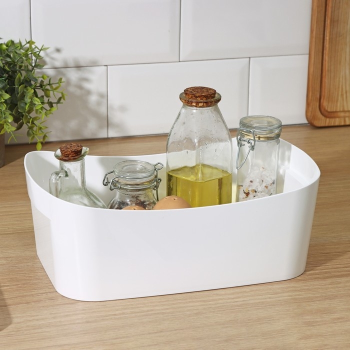 Корзинка для хранения без крышки, 4,5 л, 29&times;19&times;10,5 см, цвет белый