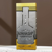 Новогодний подарочный набор косметики &laquo;Командир&raquo;, гель для душа во флаконе коньяка 250 мл и мыло для рук 25 г , Новый Год