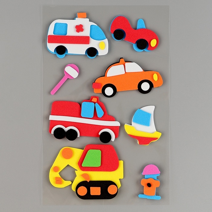 Набор наклеек из EVA "Транспорт", 8 шт